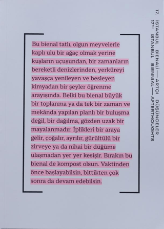 17. İstanbul Bienali - Artçı Düşünceler (Katalog) Kolektif