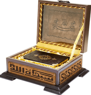 Ahşap Kutulu Kur'an (Çanta Boy Sarı Renk)(0263) Kolektif