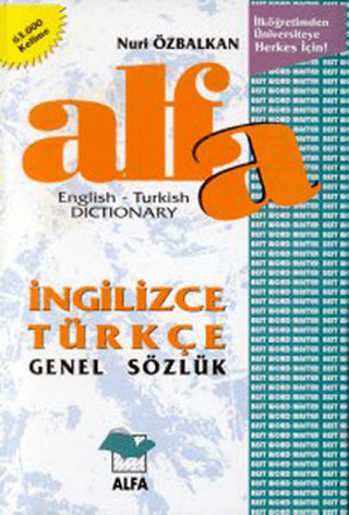 Alfa İngilizce Türkçe Genel Sözlük English-Turkish Dictionary (Ciltli)