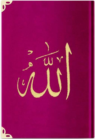 Büyük Cep Boy Kadife Kur'an-ı Kerim (Fuşya Pembe, Nakışlı, Yaldızlı, Mühürlü) - B6 Fuşya Pembe (Ciltli)