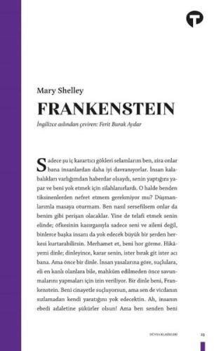 Frankenstein ya da Modern Prometheus - Dünya Klasikleri Şevket Arı