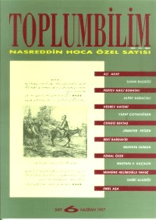 Toplumbilim Sayı: 6 Haziran 1997 Nasreddin Hoca Özel Sayısı Kolektif