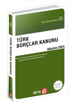 Türk Borçlar Kanunu - Ağustos 2024 Kolektif