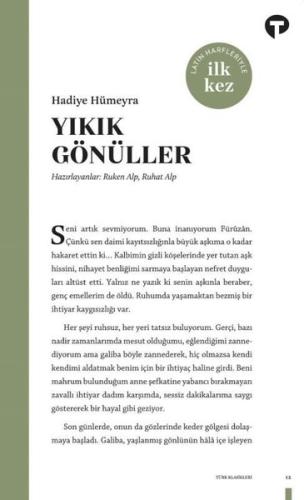 Yıkık Gönüller-Latin Harfleriyle İlk Kez Hadiye Hümeyra